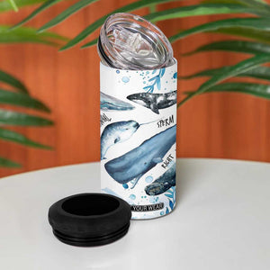 Shark Lovers 4 in 1 Can Cooler Tumbler Ocean Animal Species Of Sharks TB10 Print Your Wear