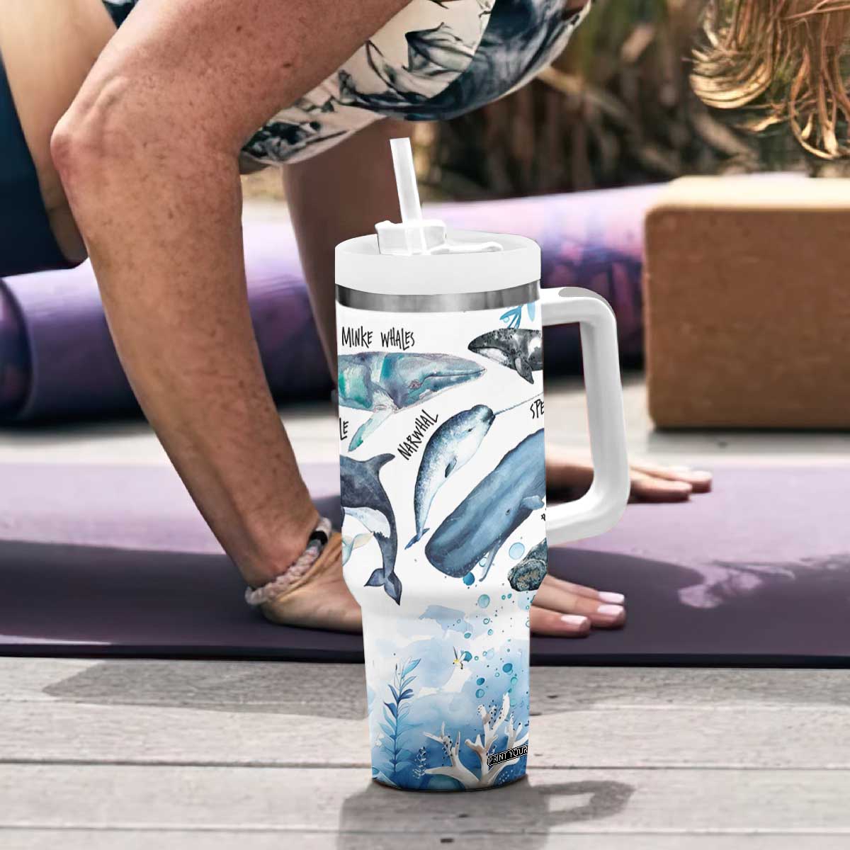 Shark Lovers Tumbler With Handle Ocean Animal Species Of Sharks TB10 Print Your Wear