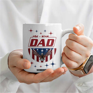 Dad Gifts From Kids Coffee Mug Five Star Dad Fathers Day American Flag TB10 Print Your Wear