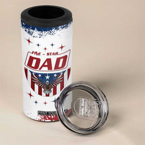 Dad Gifts From Kids 4 in 1 Can Cooler Tumbler Five Star Dad Fathers Day American Flag TB10 Print Your Wear
