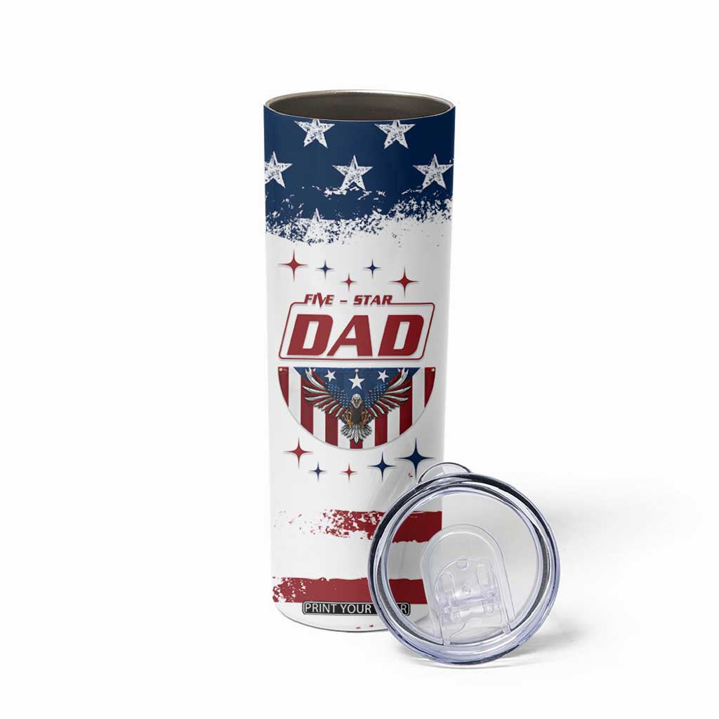 Dad Gifts From Kids Skinny Tumbler Five Star Dad Fathers Day American Flag TB10 Print Your Wear