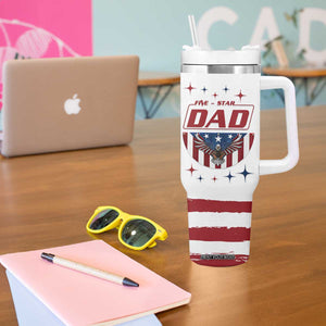 Dad Gifts From Kids Tumbler With Handle Five Star Dad Fathers Day American Flag TB10 Print Your Wear