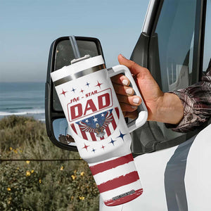 Dad Gifts From Kids Tumbler With Handle Five Star Dad Fathers Day American Flag TB10 Print Your Wear