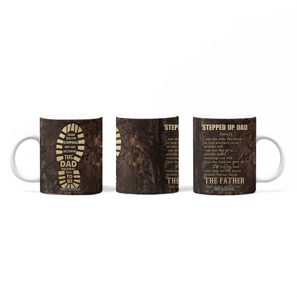Bonus Dad Gifts Coffee Mug Stepdad Stepped Up Dads Daddy Fathers Day Presents Camo TB10 Print Your Wear
