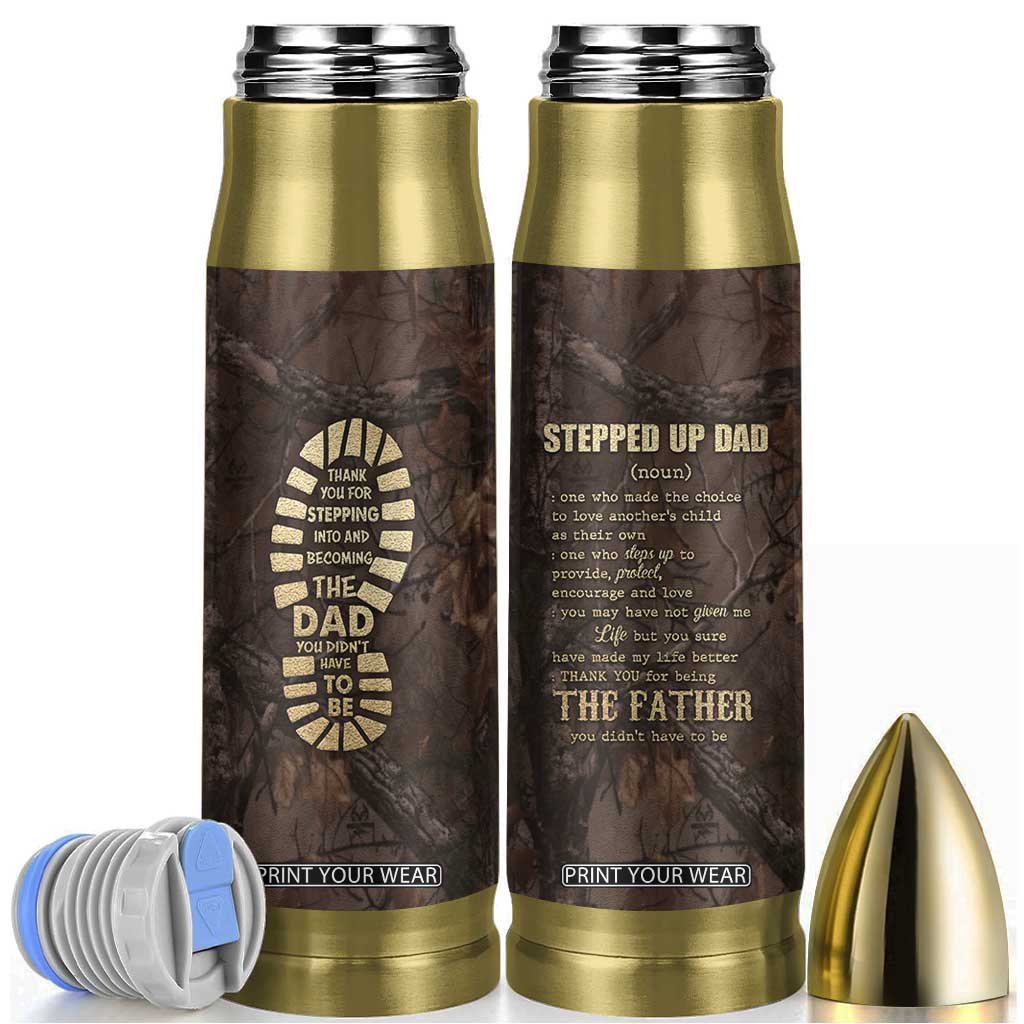 Bonus Dad Gifts Bullet Tumbler Stepdad Stepped Up Dads Daddy Fathers Day Presents Camo TB10 Camo Print Your Wear