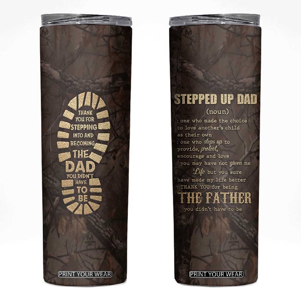 Bonus Dad Gifts Skinny Tumbler Stepdad Stepped Up Dads Daddy Fathers Day Presents Camo TB10 Camo Print Your Wear