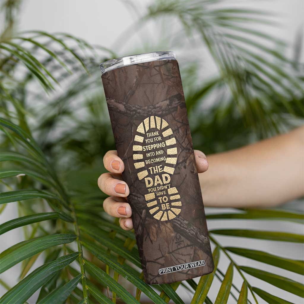 Bonus Dad Gifts Skinny Tumbler Stepdad Stepped Up Dads Daddy Fathers Day Presents Camo TB10 Print Your Wear