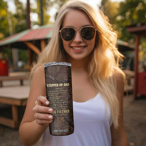 Bonus Dad Gifts Skinny Tumbler Stepdad Stepped Up Dads Daddy Fathers Day Presents Camo TB10 Print Your Wear