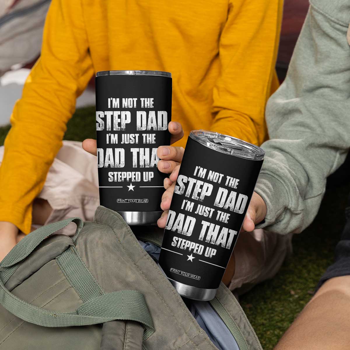 Bonus Dad Gifts Tumbler Cup Funny Not Step Dad Stepped Im Stepped Up Dads TB10 Print Your Wear