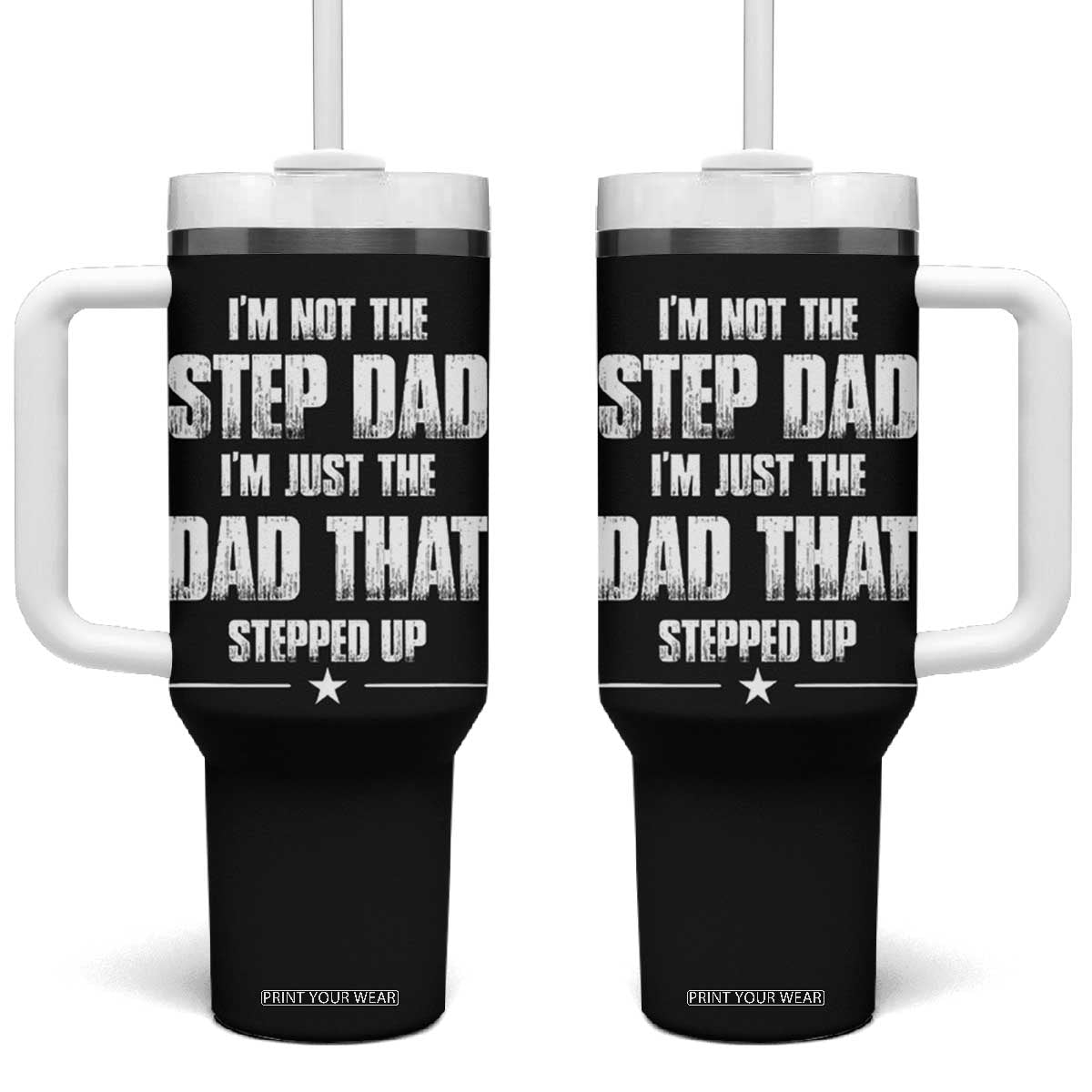 Bonus Dad Gifts Tumbler With Handle Funny Not Step Dad Stepped Im Stepped Up Dads TB10 One Size: 40 oz Black Print Your Wear