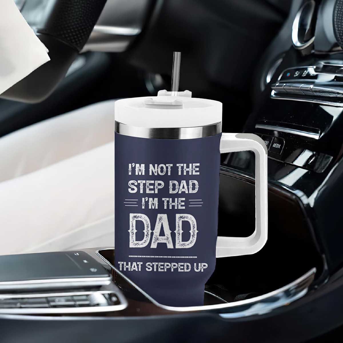 Bonus Dad Gifts Tumbler With Handle Funny Not Step Dad Im Stepped Up Dads TB10 Print Your Wear