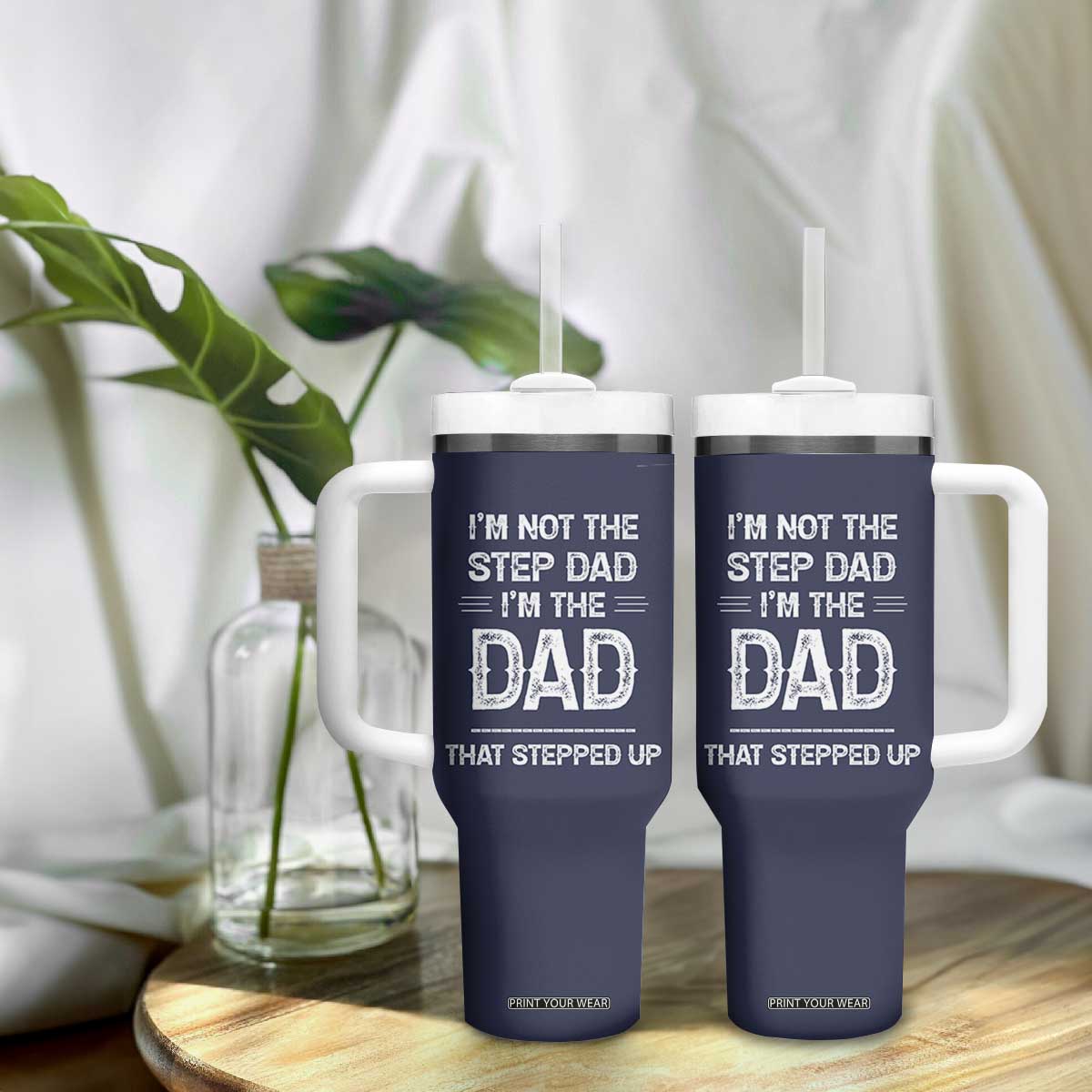 Bonus Dad Gifts Tumbler With Handle Funny Not Step Dad Im Stepped Up Dads TB10 Print Your Wear