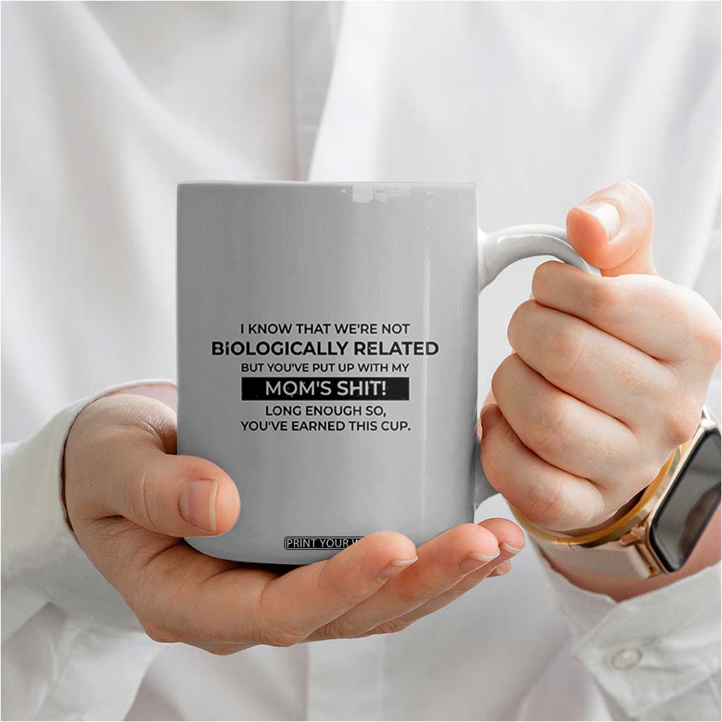 Funny Bonus Dad Gifts Coffee Mug Stepdad Fathers Day TB10 Print Your Wear
