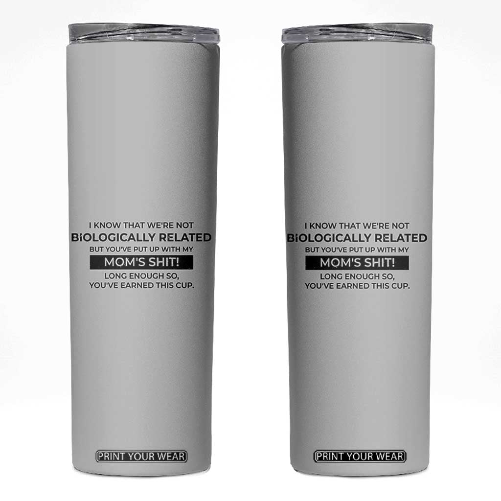Funny Bonus Dad Gifts Skinny Tumbler Stepdad Fathers Day TB10 Grey Print Your Wear