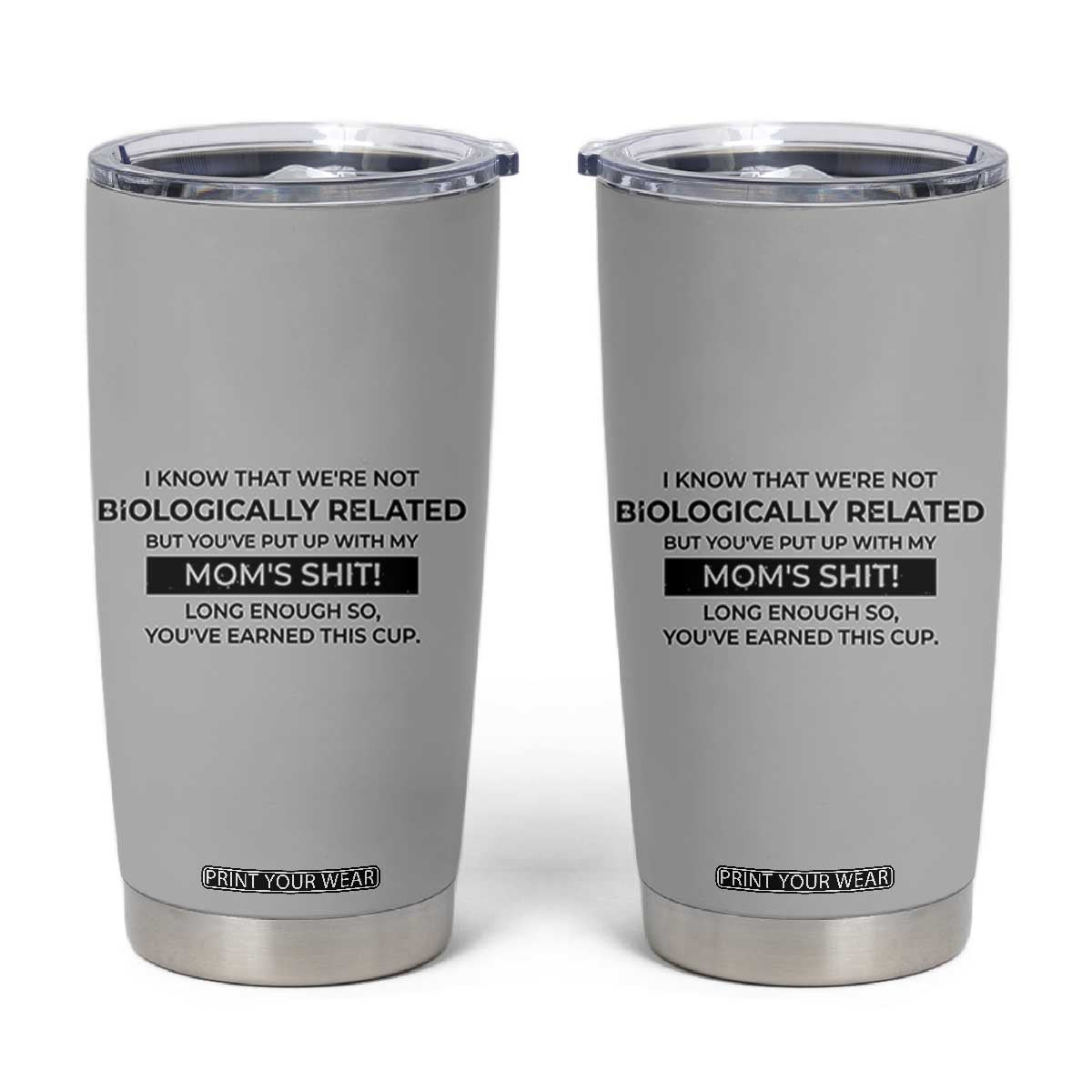 Funny Bonus Dad Gifts Tumbler Cup Stepdad Fathers Day TB10 Grey Print Your Wear