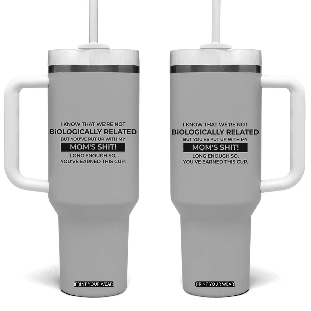 Funny Bonus Dad Gifts Tumbler With Handle Stepdad Fathers Day TB10 One Size: 40 oz Grey Print Your Wear