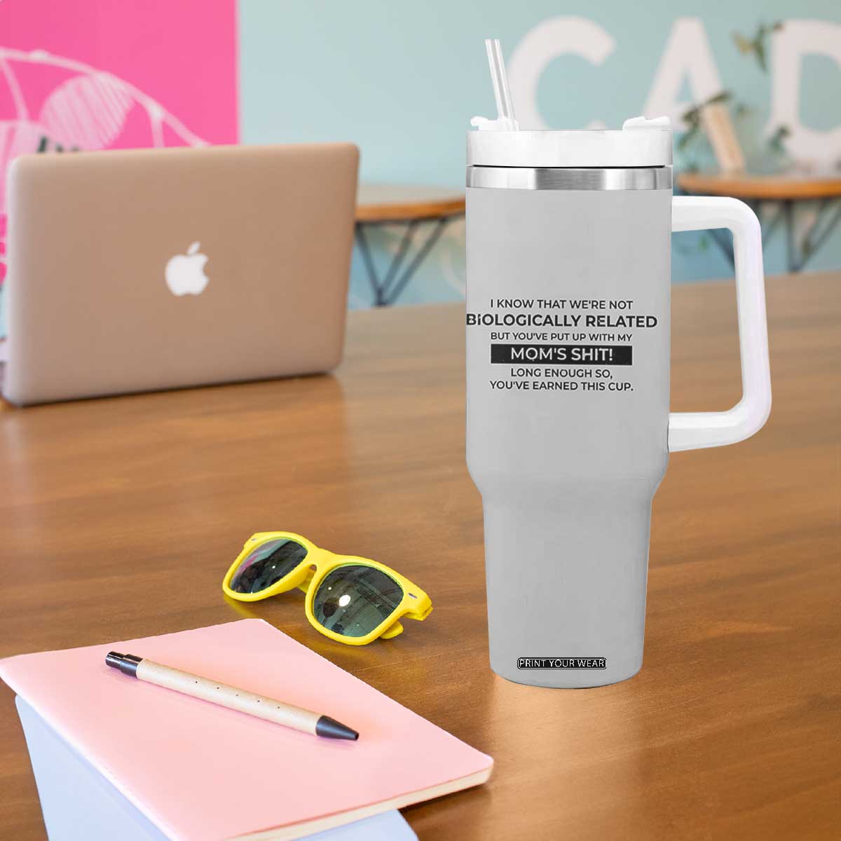 Funny Bonus Dad Gifts Tumbler With Handle Stepdad Fathers Day TB10 Print Your Wear