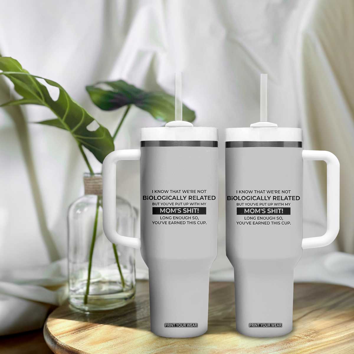 Funny Bonus Dad Gifts Tumbler With Handle Stepdad Fathers Day TB10 Print Your Wear