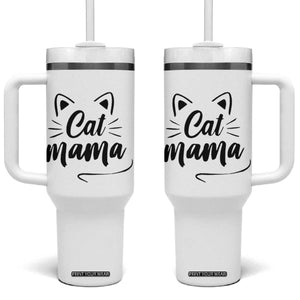 Cat Mama Tumbler With Handle Cat Lover Gifts For Women TB10 One Size: 40 oz White Print Your Wear