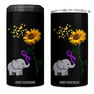 Alzheimer's Awareness 4 in 1 Can Cooler Tumbler I Will Remember For You Support Alzheimer TB10 One Size: 16 oz Black Print Your Wear