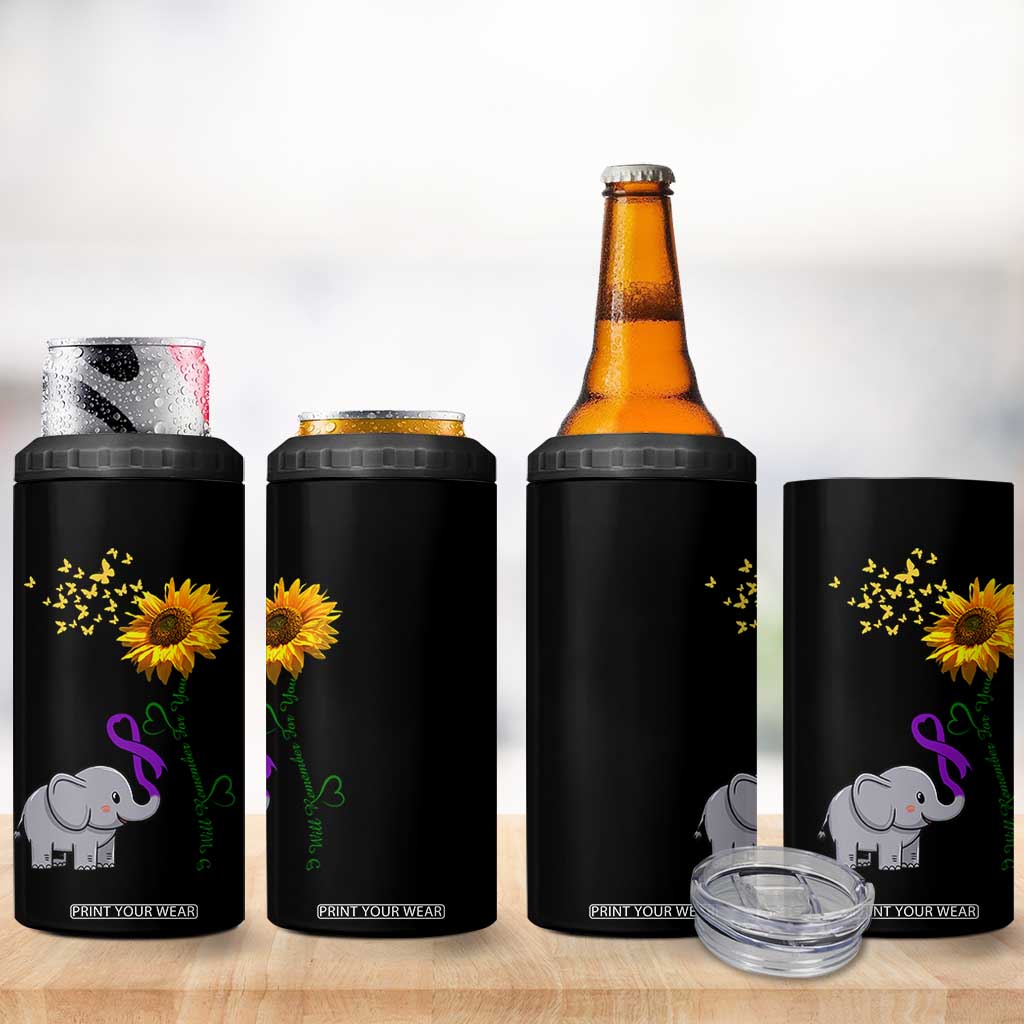 Alzheimer's Awareness 4 in 1 Can Cooler Tumbler I Will Remember For You Support Alzheimer TB10 Print Your Wear