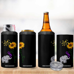 Alzheimer's Awareness 4 in 1 Can Cooler Tumbler I Will Remember For You Support Alzheimer TB10 Print Your Wear