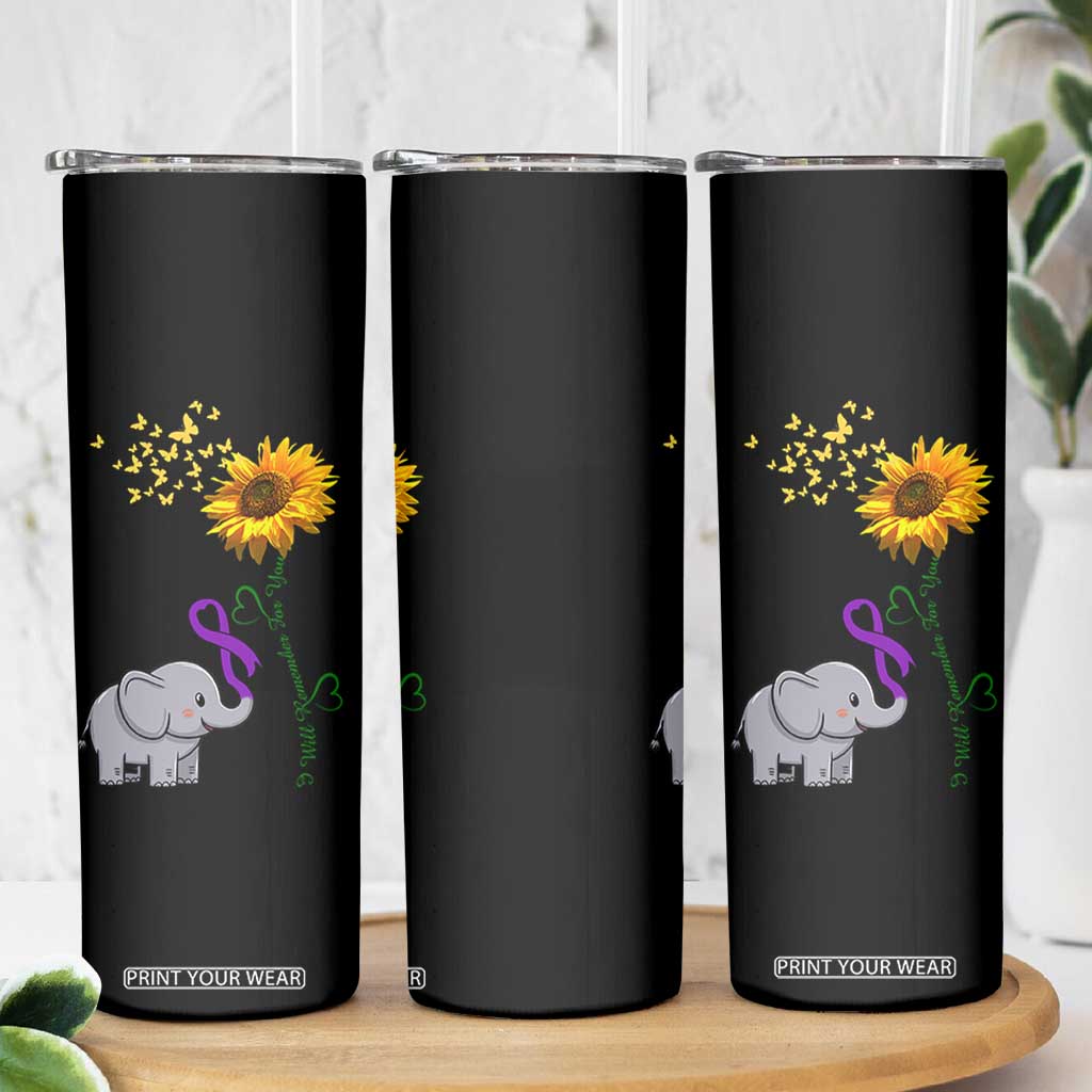 Alzheimer's Awareness Skinny Tumbler I Will Remember For You Support Alzheimer TB10 Print Your Wear