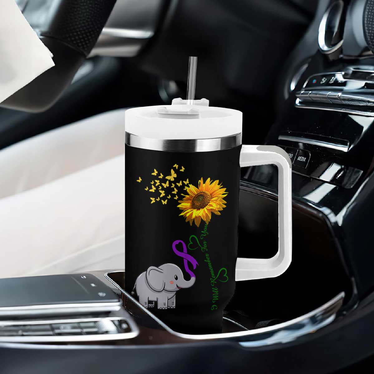 Alzheimer's Awareness Tumbler With Handle I Will Remember For You Support Alzheimer TB10 Print Your Wear