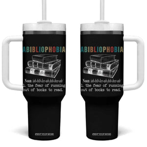 Funny Book Lovers Tumbler With Handle Abibliophobia Hilarious Bookworm TB10 One Size: 40 oz Black Print Your Wear