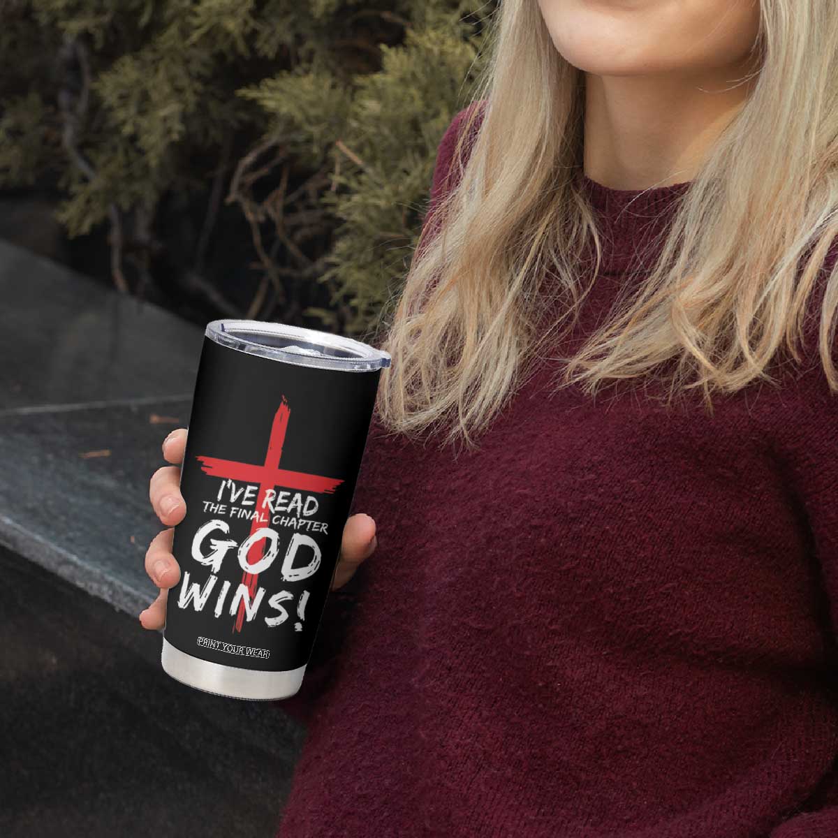 Christian Gifts Tumbler Cup I've Read The Final Chapter God Wins Faith Cross TB10 Print Your Wear