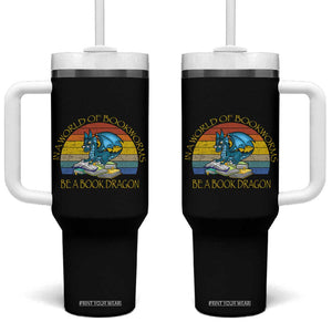 Dragons and Books Lovers Gifts Tumbler With Handle Bookworm In A World Of Bookworms Be A Book Dragon Nerds TB10 One Size: 40 oz Black Print Your Wear