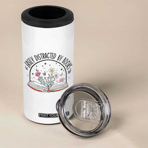 Book Lovers Gifts 4 in 1 Can Cooler Tumbler Easily Distracted By Books Nerds TB10 Print Your Wear