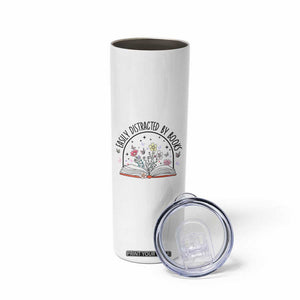 Book Lovers Gifts Skinny Tumbler Easily Distracted By Books Nerds TB10 Print Your Wear
