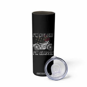 Funny Biker Skinny Tumbler Im Not Old Im Classic Vintage Motorcycle USA Flag TB10 Print Your Wear