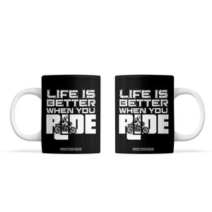 Funny Motorcycle Coffee Mug Bike Motorcyclist Motorcycle Rider Biker Club TB10 Black Print Your Wear