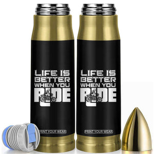 Funny Motorcycle Bullet Tumbler Bike Motorcyclist Motorcycle Rider Biker Club TB10 Black Print Your Wear