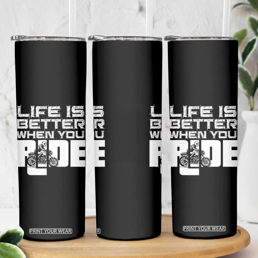 Funny Motorcycle Skinny Tumbler Bike Motorcyclist Motorcycle Rider Biker Club TB10 Print Your Wear
