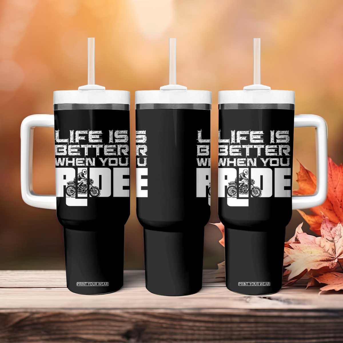 Funny Motorcycle Tumbler With Handle Bike Motorcyclist Motorcycle Rider Biker Club TB10 Print Your Wear