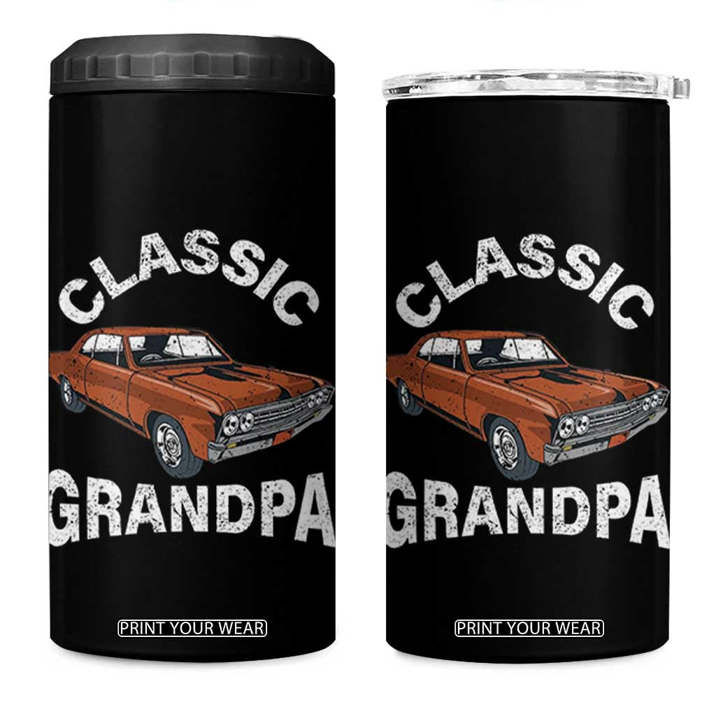 Funny Grandpa Classic Car 4 in 1 Can Cooler Tumbler TB10 One Size: 16 oz Black Print Your Wear