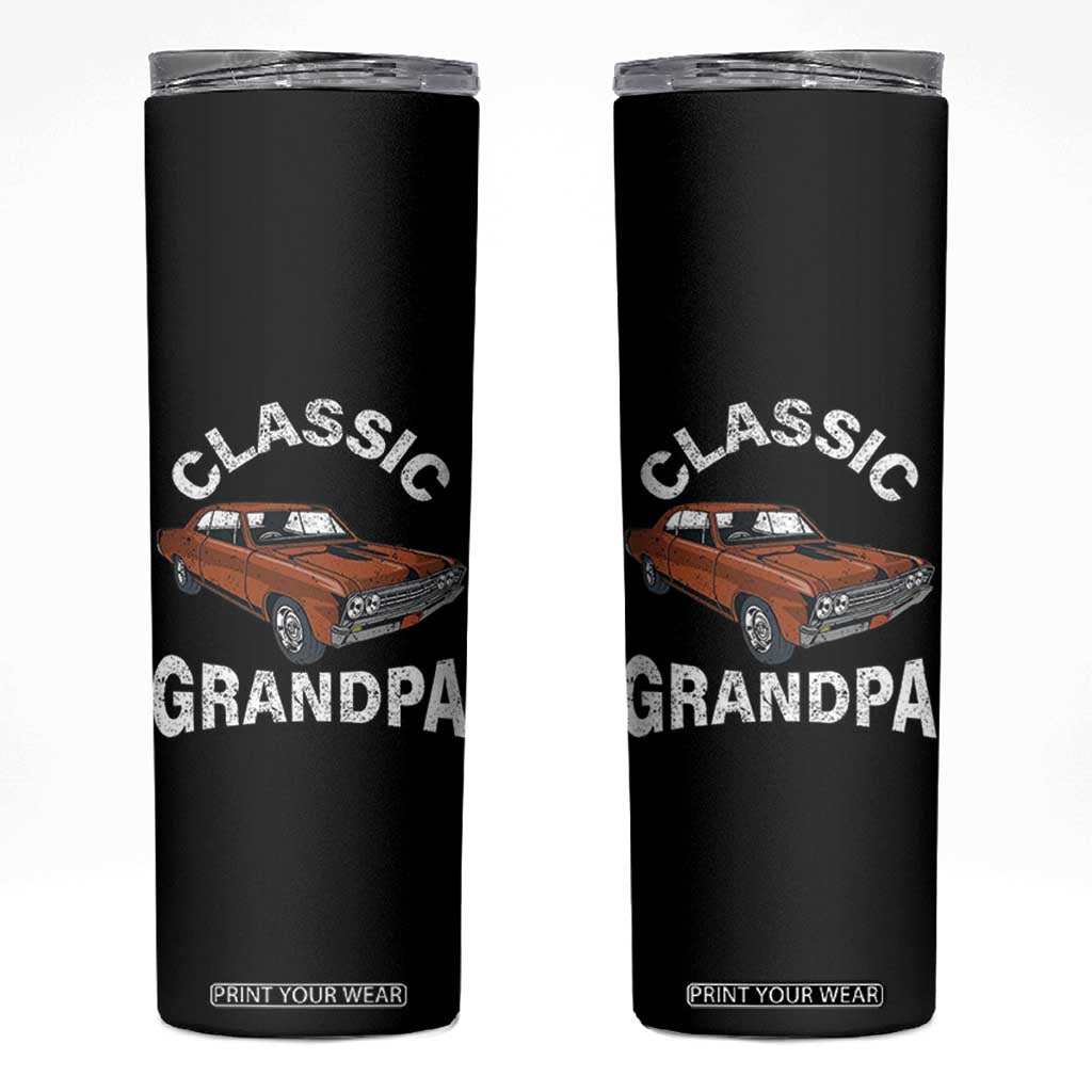 Funny Grandpa Classic Car Skinny Tumbler TB10 Black Print Your Wear