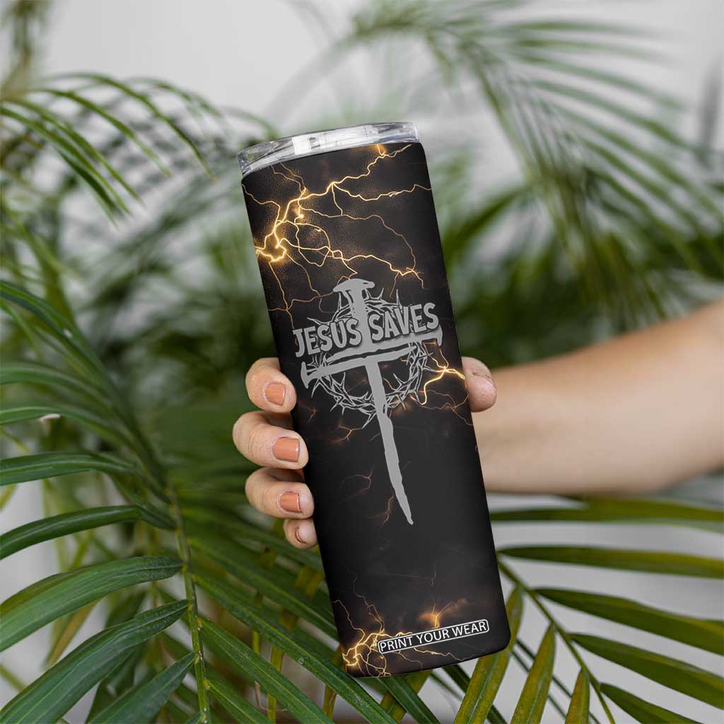 Christian Faith Over Fear Skinny Tumbler Religious Jesus Saves Cross US Flag Prayer Patriotic TB10 Print Your Wear