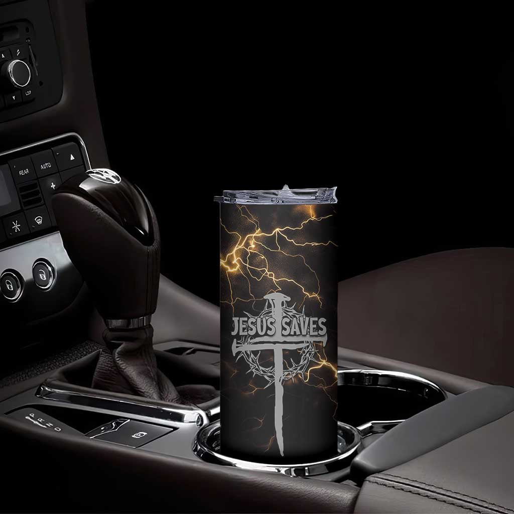 Christian Faith Over Fear Skinny Tumbler Religious Jesus Saves Cross US Flag Prayer Patriotic TB10 Print Your Wear