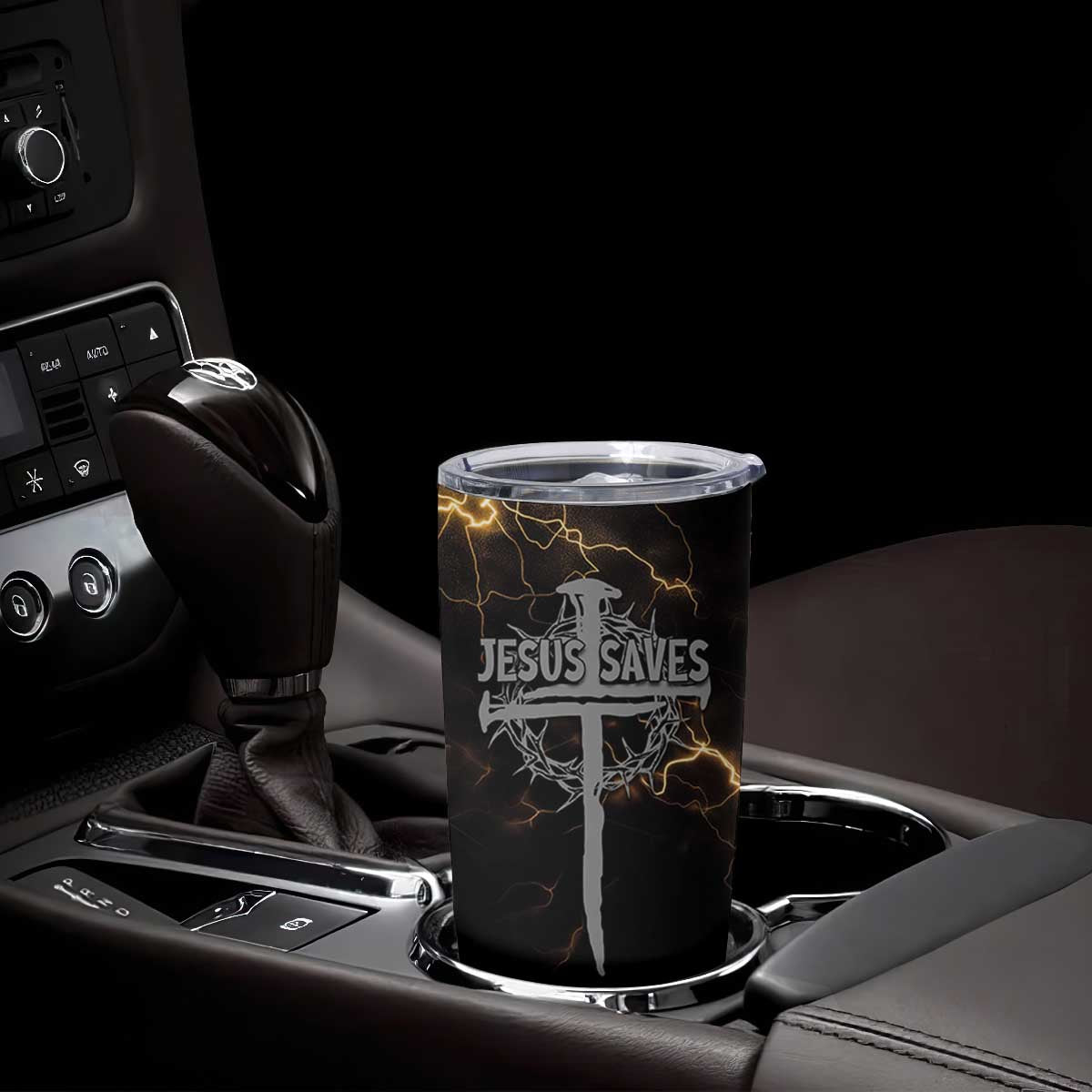 Christian Faith Over Fear Tumbler Cup Religious Jesus Saves Cross US Flag Prayer Patriotic TB10 Print Your Wear