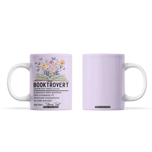 Personalized Booktrovert Coffee Mug Custom Name Funny Book Lovers Gifts For Women TB10 Purple Print Your Wear