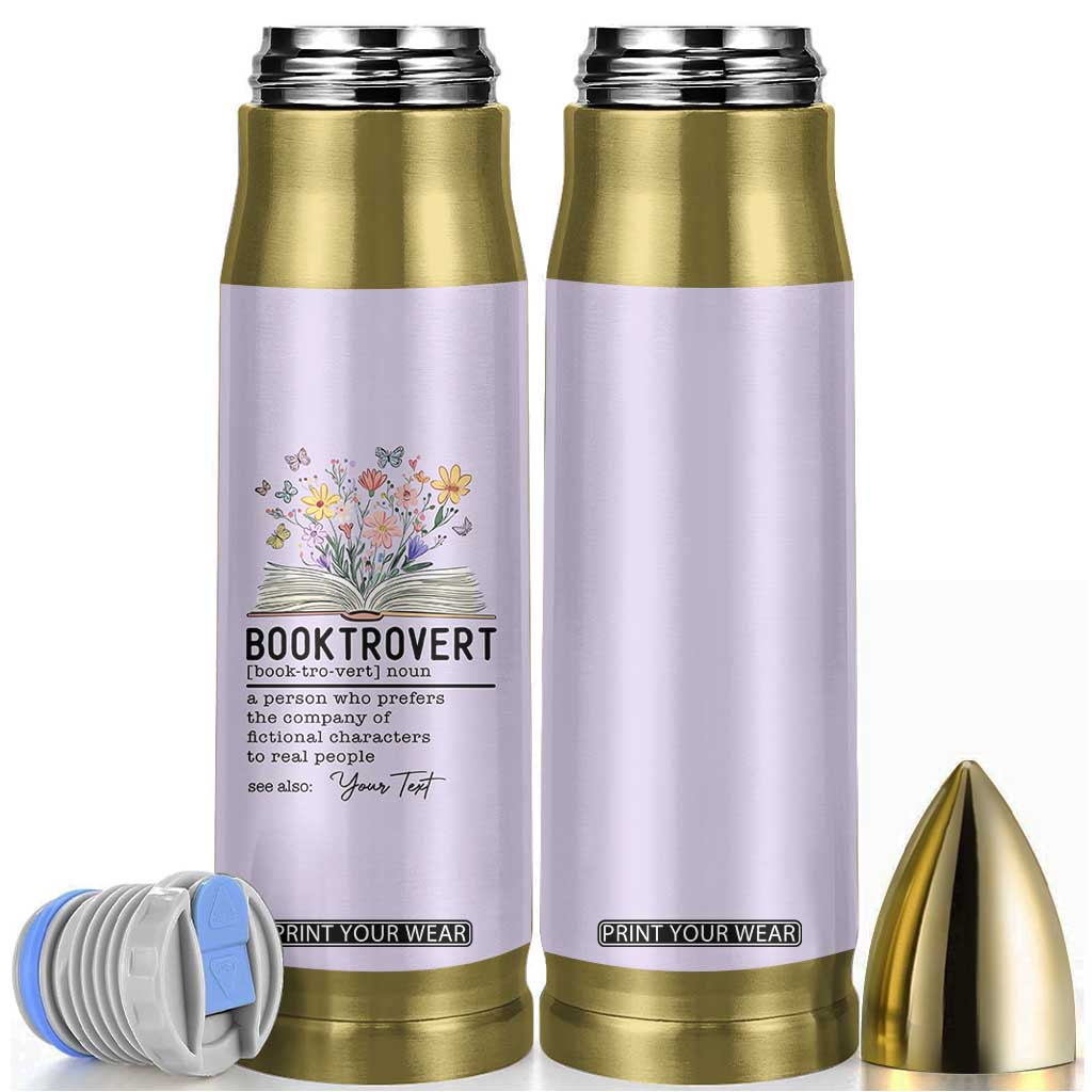 Personalized Booktrovert Bullet Tumbler Custom Name Funny Book Lovers Gifts For Women TB10 Purple Print Your Wear