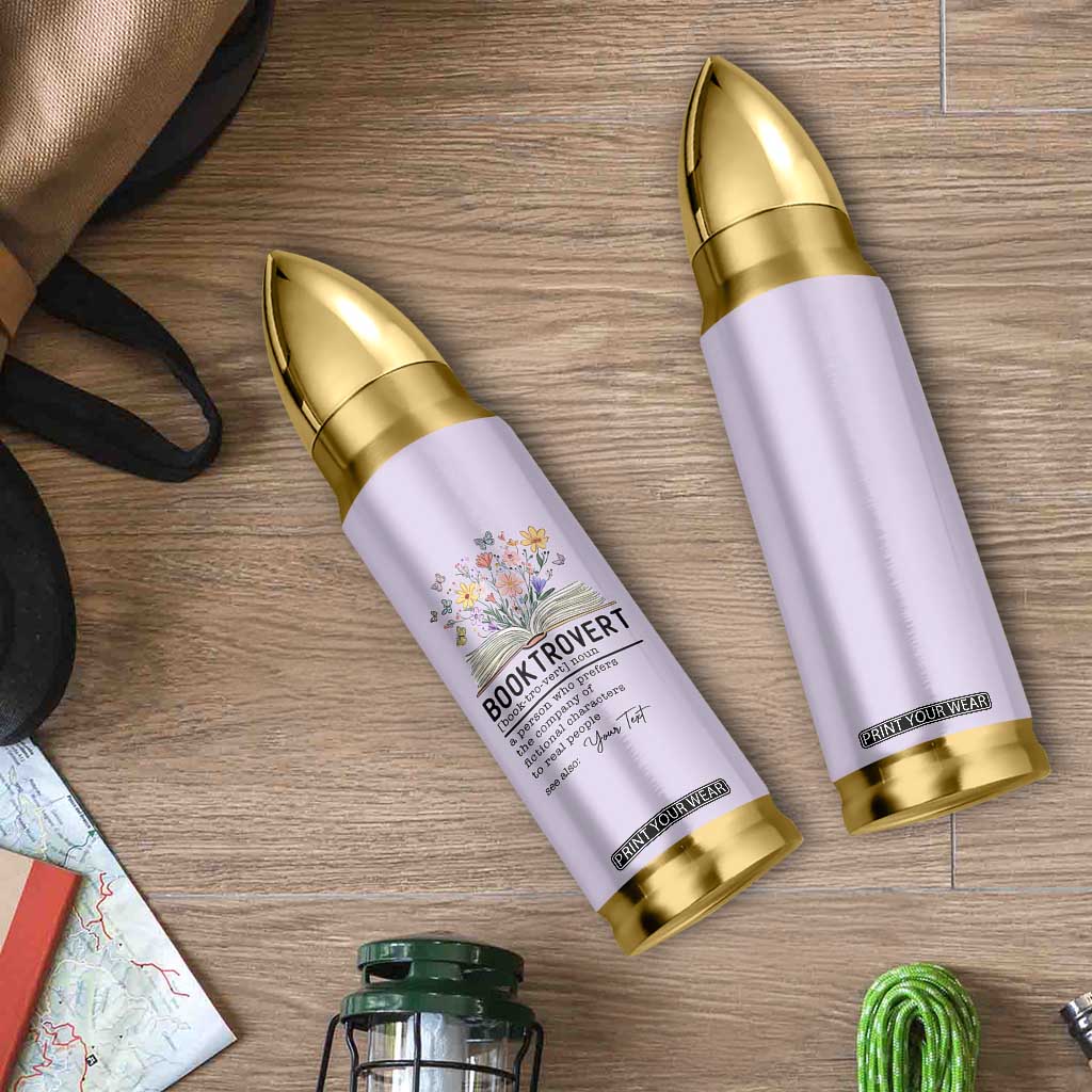 Personalized Booktrovert Bullet Tumbler Custom Name Funny Book Lovers Gifts For Women TB10 Print Your Wear