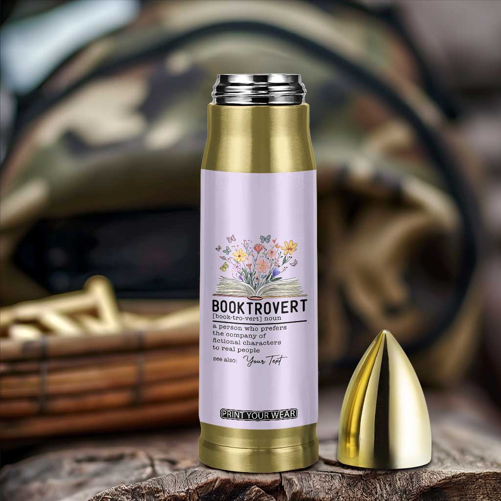 Personalized Booktrovert Bullet Tumbler Custom Name Funny Book Lovers Gifts For Women TB10 Print Your Wear