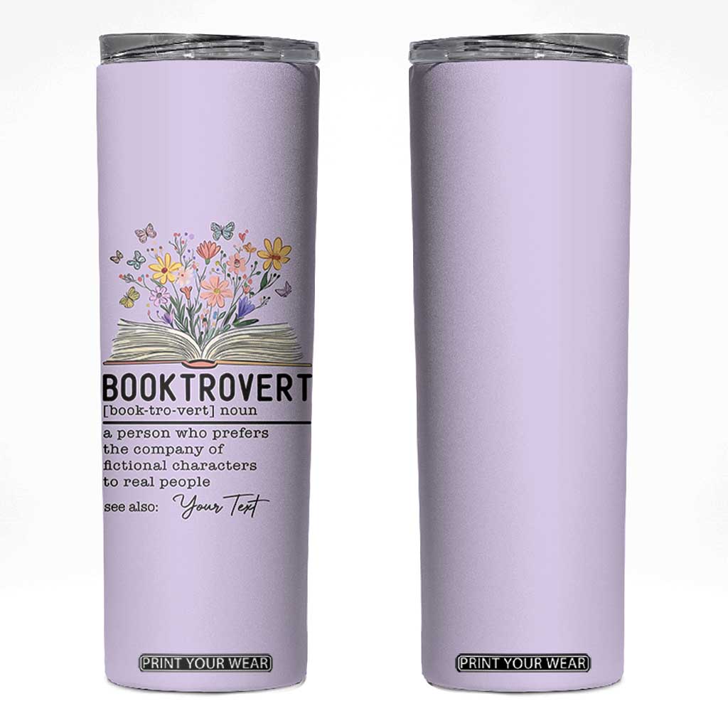 Personalized Booktrovert Skinny Tumbler Custom Name Funny Book Lovers Gifts For Women TB10 Purple Print Your Wear