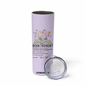 Personalized Booktrovert Skinny Tumbler Custom Name Funny Book Lovers Gifts For Women TB10 Print Your Wear