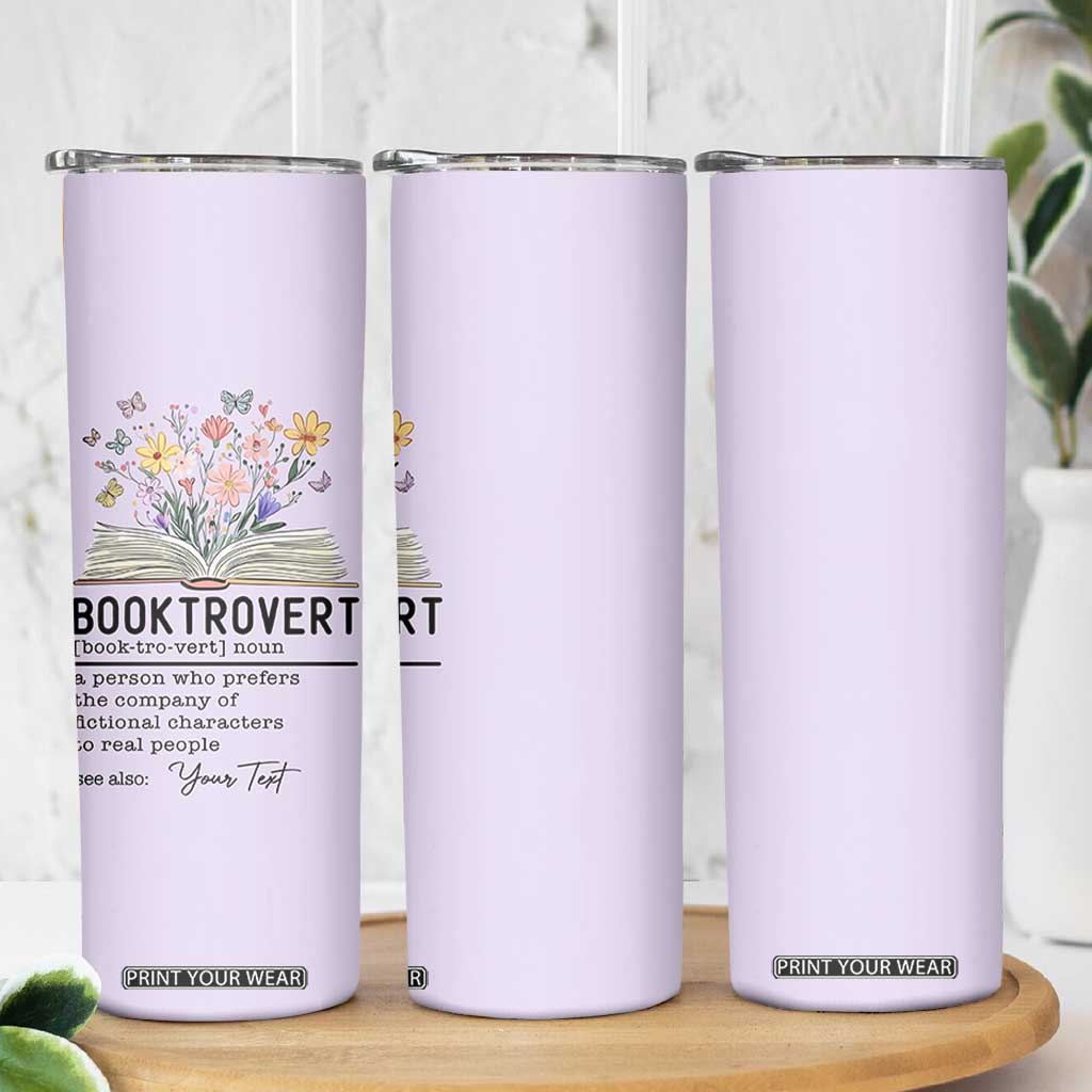 Personalized Booktrovert Skinny Tumbler Custom Name Funny Book Lovers Gifts For Women TB10 Print Your Wear